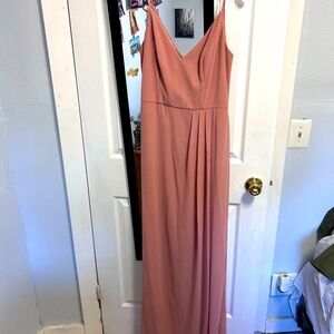 Blush bridesmaid dress - bow back